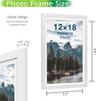 FrameWorks 12x18 mat to 11x17 Classic Wooden Picture Frames Tempered Glass/White / 6-Pack