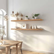 48 Inch Floating Shelves for Wall Rustic Light Wood Wall Shelves for Bedroom Set of 4