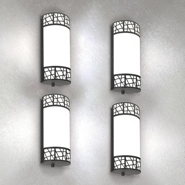 ASD 12 Inch LED Indoor Wall Sconce - Matte Black Modern Dimmable 15W 2700K-5000K Adjustable Wall Mounted Light Fixtures, Wall Lights for Bedroom, Bathroom, Living Room, Hallway Decor - ETL 4 Pack
