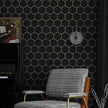 Black Geometric Wallpape Peel and Stick Wallpaper Gold and Black Contact Paper 17.3”×197”Decorative Shelf Drawer Liner Roll Waterproof