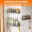 Spice Rack Wall Mounted 2 Pack, Space-Saving Spice Organizer for Spice Jars and Seasonings,Screw or Adhesive Hanging Spice Rack Organizer for Your Kitchen Cabinet,or Pantry Door
