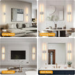 40 Inch Sand-Nickel Battery Operated Wall Sconces Set of Two, Dimmable Wall Sconces with Remote Control, Rechargeable Sconces, LED Wireless Wall Lights for Bedroom, Living Room, Bathroom