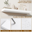 Fun Memories 55 Inch Fireplace Mantel - Long Floating Shelf, Wall Mounted Farmhouse Display with Invisible Heavy Duty Metal Bracket, White