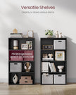VASAGLE Custos Collection - Bookshelf, 4-Tier Bookcase, Book Shelf, Open Storage Shelf, 9.4 x 23.6 x 42.4 Inches, for Living Room, Home Office, Dinning Room, Ebony Black ULBC164T56
