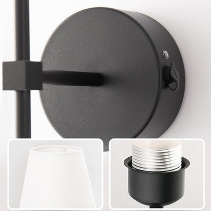 DORESshop Battery Operated Wall Sconce Set of Two, 10000mah Black Rechargeable Wall Sconce with Remote Control, 9 Colors Indoor Wireless Wall Lights for Bedroom Living Room Hallway, Dimmable