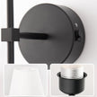 DORESshop Battery Operated Wall Sconce Set of Two, 10000mah Black Rechargeable Wall Sconce with Remote Control, 9 Colors Indoor Wireless Wall Lights for Bedroom Living Room Hallway, Dimmable