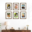 PEALSN 8x10 Picture Frame Set of 6, Display Pictures 5x7 with Mat or 8x10 without Mat for Wall Mounting or Table Top Display, Photo Frames Collage for Wall Decor, Rustic Brown