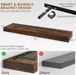 Fun Memories Floating Shelves for Wall, 32Inch Floating Shelves Set of 2, Hanging Shelf with Invisible Brackets, Wood Shelves for Living Room, Bedroom, Kitchen, Brown