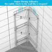 3 Tier Floor Standing Corner Shower Caddy Organizer Shelf with Hooks, Bathroom Shelves Stand Rack, Silver