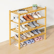 Smiry Bamboo Shoe Rack for Closet, 4 Tier Wooden Stackable Shoe Organizer, Free Standing Shoes Storage Shelf for Entryway, Front Door Entrance, Natural