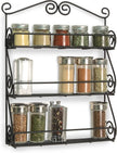 Spectrum Diversified Scroll Wall-Mounted Traditional Spice Rack Organizer for Cabinet & Kitchen, 3-Tier, Beauty & Nail Polish, 43710