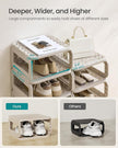 SONGMICS Shoe Rack, Shoe Organizer, 12 Shelves, Shoe Storage, Narrow Shoe Shelf, Open Shelf for Entryway, Living Room, Bathroom, Space-Saving, Cappuccino Beige ULPC038K01