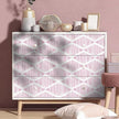 Modern White and Pink Peel and Stick Wallpaper Stripe Diamond Wallpaper Vinyl Waterproof Contact Paper Shelf Paper Drawer Liner Roll for Bedroom Living Room 17.7