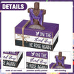 Geelin 4 Pcs Easter Lent Decorations for home, He Is Risen Wooden Sign Christian Tabletop with Cross and Scripture Theme for Table, Tiered Tray, Desk, Shelf, Faith Spring Decor