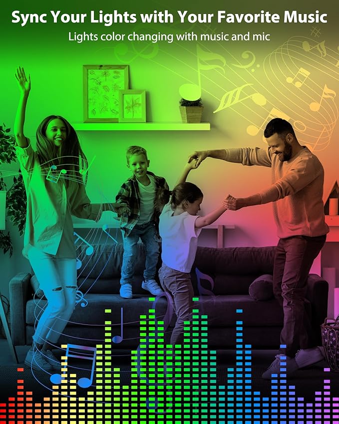 ASOKO 200 Lumens RGB Under Cabinet Lights - 3 Pack, 12-inch Linkable LED Strip Lights with Music Sync, APP & Remote Control for Ambient Room Decor