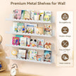 Floating Shelves for Wall, 23 Inch Metal Nursery Book Shelves 4 Pack, Wall Mounted Book Shelf for Kids Room, Bedroom, Bathroom, Playroom Decor （White）