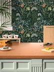 Peel and Stick Wallpaper Vintage Wall Paper Green Floral Contact Paper Removable Wallpaper 17.3