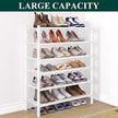 Smiry Bamboo Shoe Rack for Closet, 6 Tier Wooden Stackable Shoe Organizer, Free Standing Shoes Storage Shelf for Entryway, Front Door Entrance, White