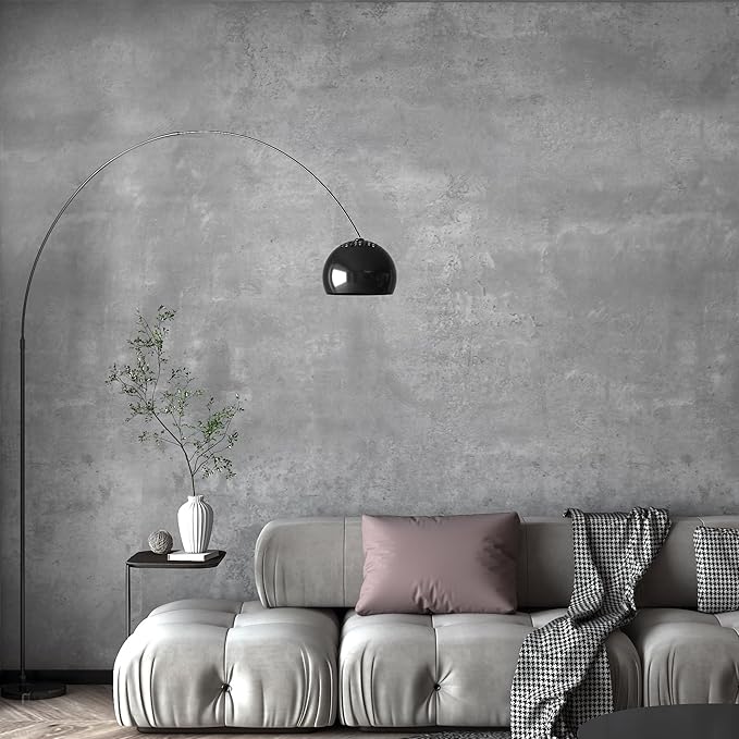 TOTIO Extra Wide Concrete Peel Stick Wallpaper Grey 3D Cement Look Contact Paper 32x78inch Matte Thicken Adhesive Waterproof DIY Vinyl Wrap for Apartment Office Retro Industrial Style Misty Gray