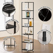 Book Corner Shelf, 7 Tier Corner Bookshelf Display for Living Room Decor, 64.7