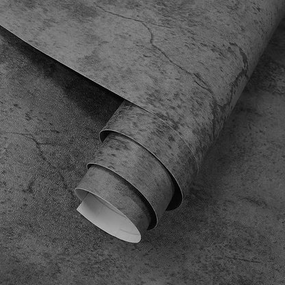 16"×197" Extra Thick Dark Blue Grey Concrete Wallpaper Peel and Stick Waterproof Gray Concrete Contact Paper Vinyl Wrap 3d Faux Adhesive Cement Tile Sticker for Kitchen Island Bedroom Gym Walls