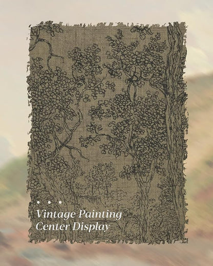 HUARCEY Gold Framed Canvas Wall Art, Antique Sketch Landscape Pictures Vintage Decor, Bedroom Kitchen Shelf Decor, Dark Moody Retro Country Farmhouse Canvas Paintings, 8x10inch