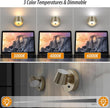 URSOLA Battery Operated Wall Lights Set of Two, LED Rechargeable Battery Wall Sconce with 9000mAh 3CCT and Dimmable Magnetic 360° Rotation Cordless Light for Bedroom（Champaign）