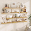 Fun Memories Floating Shelves for Wall, 40Inch Floating Shelves Set of 2, Hanging Shelf with Invisible Brackets, Wood Shelves for Living Room, Bedroom, Kitchen, Oak