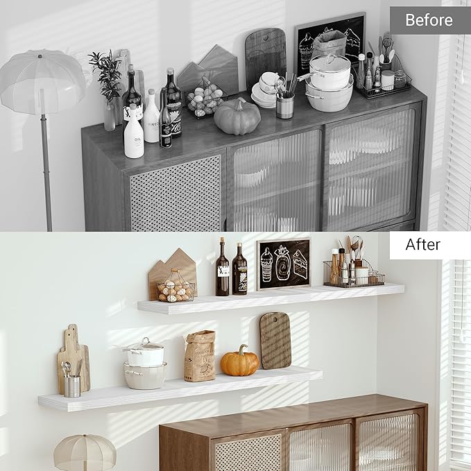 Vivelove 12 in Deep Floating Shelves for Wall, 72