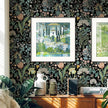 Peel and Stick Wallpaper Vintage Wall Paper Black Floral Contact Paper Removable Wallpaper 17.3