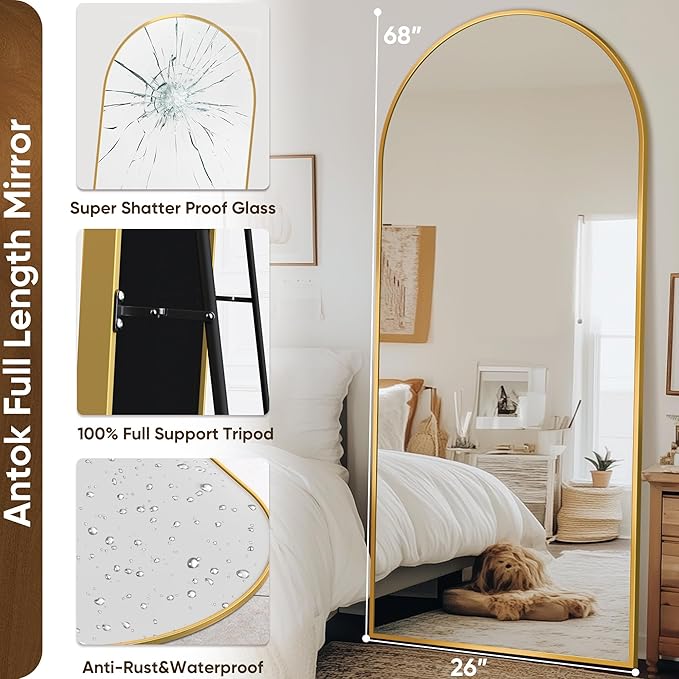 Antok Arched Full Length Mirror, 68
