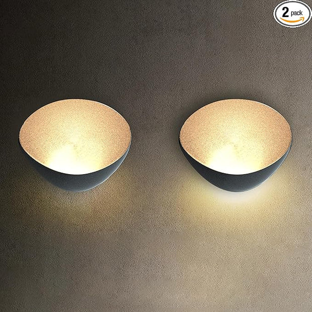 ANCIENTPWR Black Wall Sconce, Modern LED Wall Lamp – 3000K Warm White Hardwired Wall Light, Matte Finish Artistic Sconce for Living Room, Bedroom, Hallway, Corridor (2 Pack)