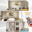 DORESshop Battery Operated Wall Sconce Set of 2, 7 Color Wireless Wall Light Easy to Install, Sconce Wall Decor Set of 2 for Bedroom, Living Room, Fabric Linen Shade, Black, 24.6in