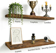 Vervida® Floating Shelves, 47.2 inch Wall Mounted Rustic Wood Shelves for Bathroom, Bedroom, Living Room, Kitchen, Office, Hanging Shelf for Books/Storage/Decor(Rustic Brown,Set of 3)