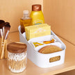 YouCopia ShelfBin Packet Organizer, 4-Tier Stairstep Raised Divided Bin, BPA-Free Storage Caddy for Kitchen Pantry and Cabinet Organization, Tea Bags, Medicine, and More