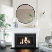 PROHOMEWARE Black Round Bathroom Mirrors, 28 inch Circle Wall Mounted Hanging Mirror for Entryway, Living Room, Hallway, Bathroom, Bedroom
