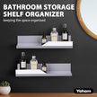 YOHOM Gray Adhesive Floating Shelf No Drilling for Bathroom Tile Wall Stick on Shower Shelf Rack Organizer 14.96inch