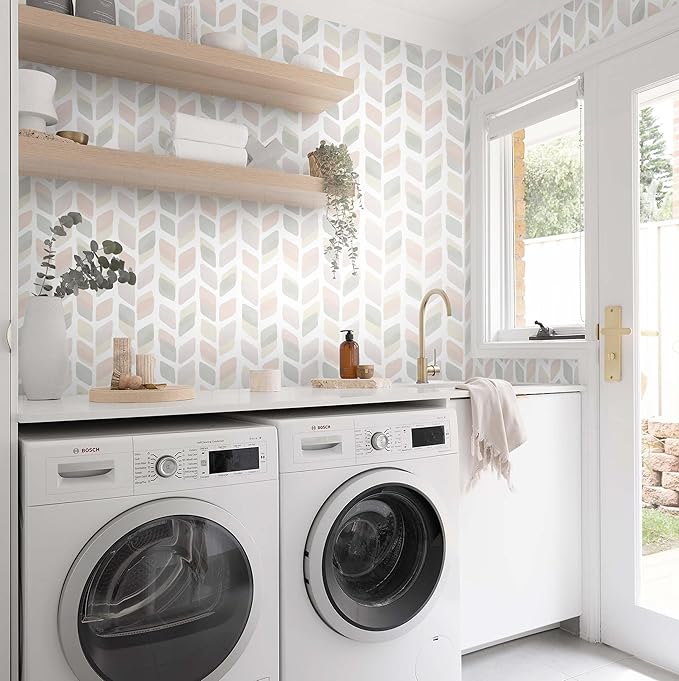 Boho Peel and Stick Wallpaper Pink Checkered Contact Paper 17.3"x78.7" Neutral Geometric Wall Paper Modern Self Adhesive Removable Wallpaper for Bathroom Kitchen Cabinets Waterproof Vinyl Roll