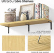 Marsmiles Extra Wide Floating Shelves for Wall, 40x8 Inch Natural Wood Grain Bookshelves, Heavy Duty Mounted Shelving for Bathroom, Kitchen, Living Room, Bedroom,Set of 2，Oak