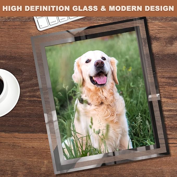 IZIDDO 8x10 Picture Frames Set of 4, Silver Mirror Photo Frame for Tabletop, Sliver Gifts Glass Picture Frame, Horizontally or Vertically