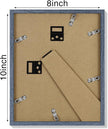 Vittanly 8x10 Picture Frames Set of 4, Display Pictures 5x7 with Mat or 8x10 without Mat, Gallery Frame Set for Wall or Tabletop Display, Engineered Wood with Shatter Resistant Plexiglass, Navy Blue