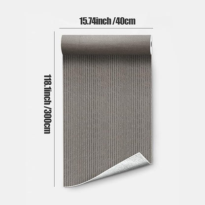 3D Faux Stone Peel and Stick Roll-15.7"x110"Thick PVC Foam Wall Paneling,DIY Self Adhesive Removable Waterproof&Sound Dampening for Cement Texture Accent Wallpaper for Living Room,Bedroom(Dark Gray)