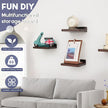 Small Floating Shelf, 5x6 Inch Display Ledges for Wall,Mini Shelves,Rustic Wood Shelf for Bedroom Living Room Bathroom Kitchen (6, Dark Walnut)