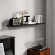 Fun Memories Floating Shelves 48 Inch Long, 9.3 Inch Deep Classic Crown Molding Floating Shelves for Wall, Rustic Wooden Shelves for Wall Decor Bathroom, Kitchen, Office, (Black, 1Pack)