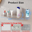 Diesisa Acrylic Wall Mounted Shower Caddy, Clear, Large Size 4D x 12.8