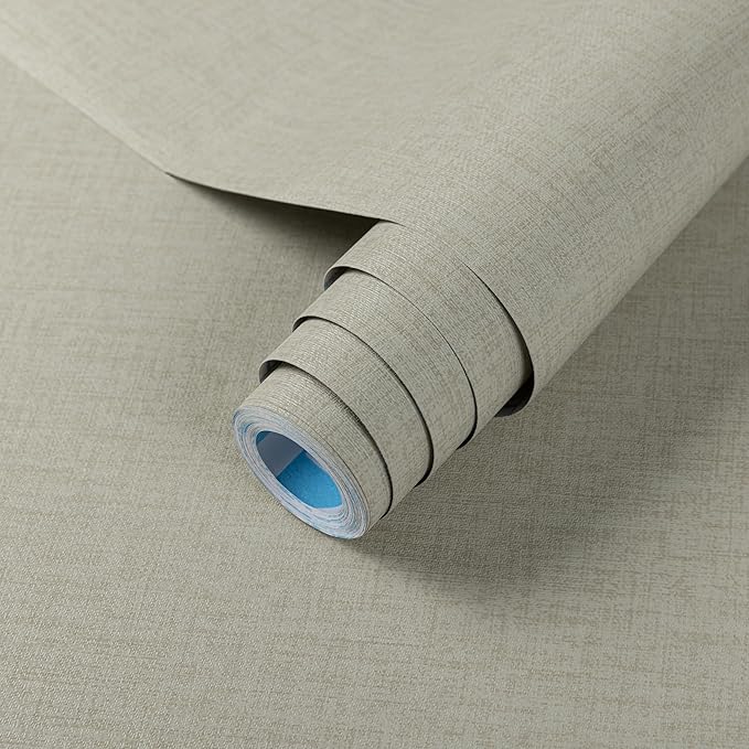 practicalWs Cream Contact Paper 17.7 inch ×393.7 inch Grasscloth Texture Peel and Stick Wallpaper Removable Renter Friendly Wallpaper for Locker, Cabinets, Countertop, Wall Decor and Renovation