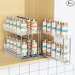 Pull Out Spice Rack Organizer for Cabinet, Slide Out Spice Racks Organizer, Easy to Install Spice Cabinet Organizers, 2.3''Wx10.66''Dx8.11''H, 3 Packs-2 Tiers(Clear)