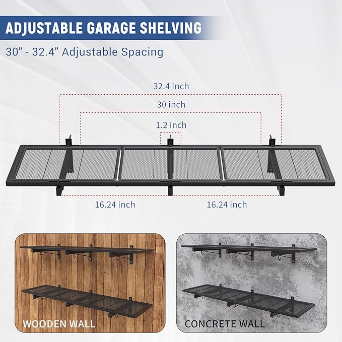 Garage Wall Shelf, Heavy Duty Garage Shelving, 46