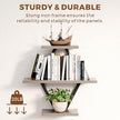 Floating Shelves, Wall Shelf Set of 2, Wall Mounted Shelves, 3-Tier Hanging Wall Shelves for Bathroom, Living Room, Bedroom, Kitchen, Office (Gray)