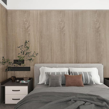 Large Size 196"x48" Wide Light Wood Grain Contact Paper Peel and Stick Gray Wooden Wallpaper for Bathroom Farmhouse Laundry Room Apartment Temporary Wallpaper Self Adhesive Wood Vinyl Wrap